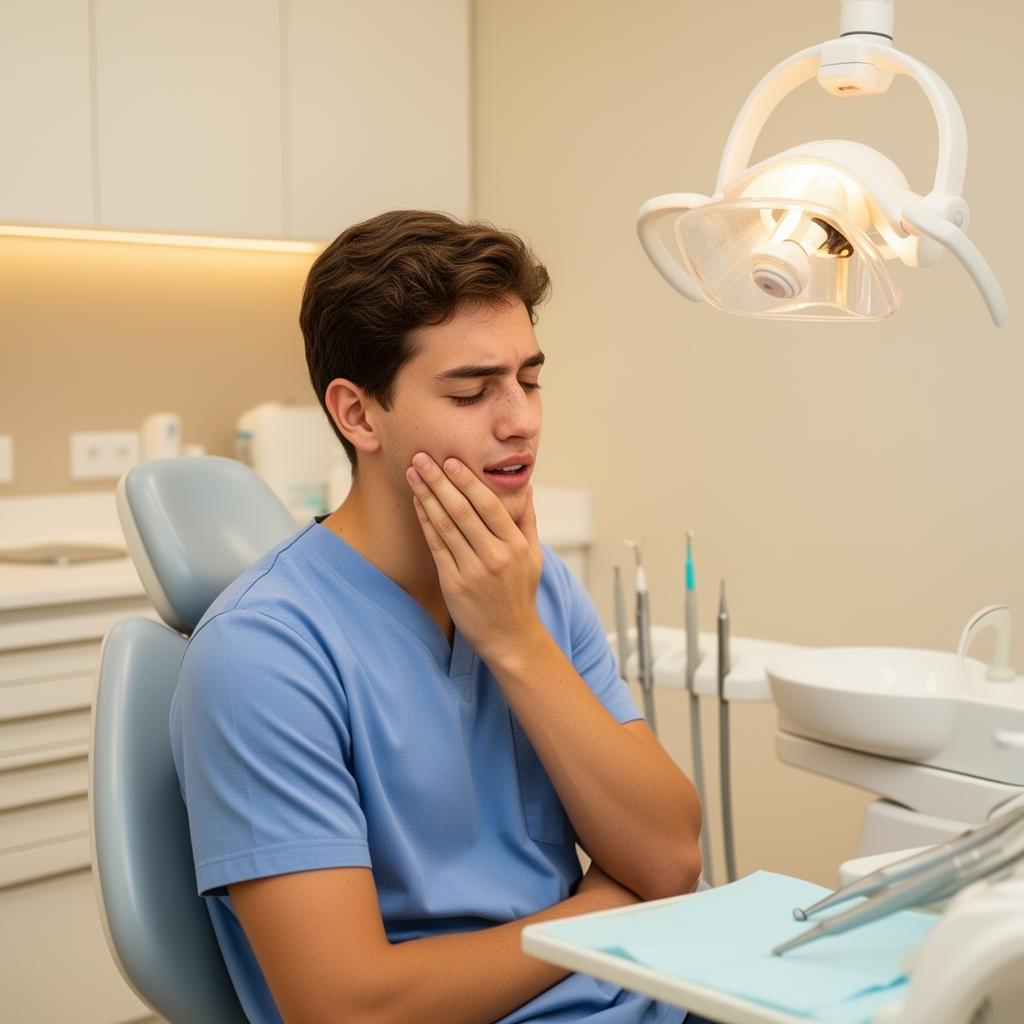 a man facing wisdom tooth pain